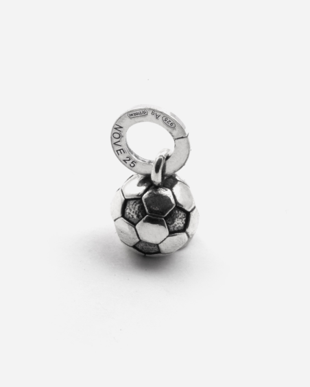 MINI CHARM PENDANT BALLON DE FOOTBALL EN ARGENT