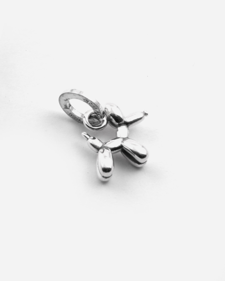 MINI CHARM PENDANT BALLOON CHIEN EN ARGENT