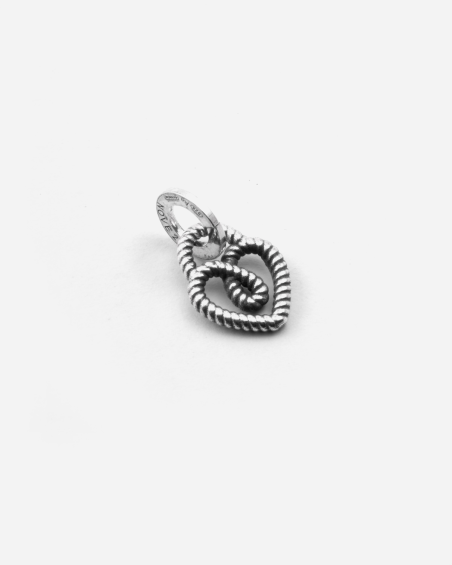 MINI CHARM PENDANT CŒUR CORDE EN ARGENT