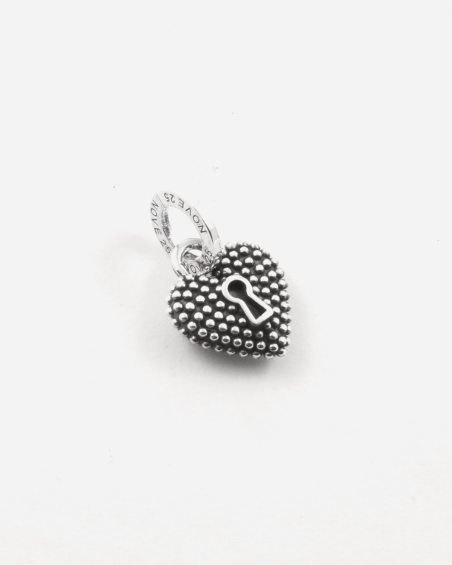 CIONDOLO MINI CHARM CUORE PUNTINATO IN ARGENTO