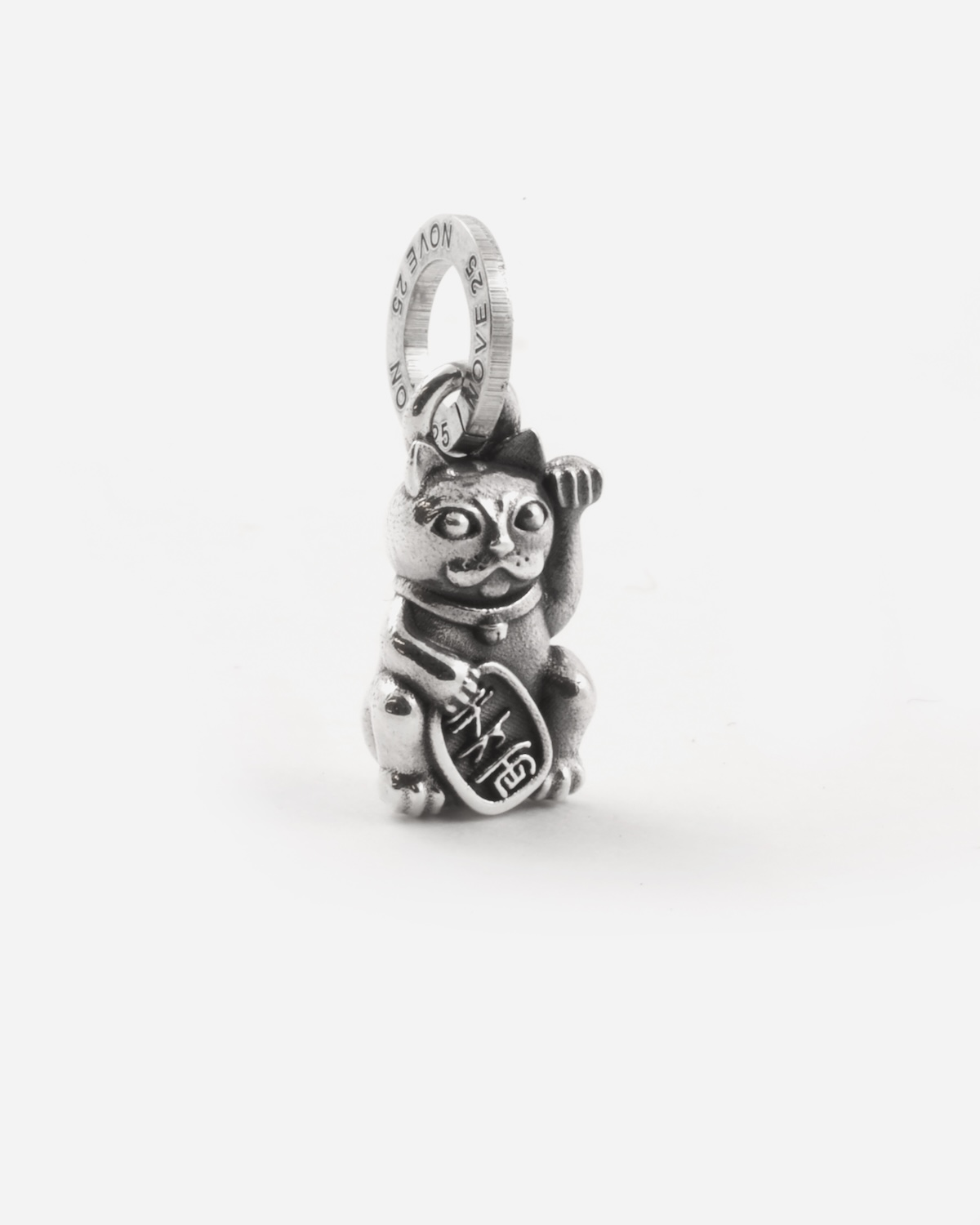 Bijoux Blu Ciondolo Maneki Neko Gatto Portafortuna In Argento 925 Per Bracciali Fai-da-Te, Foro 4.5mm