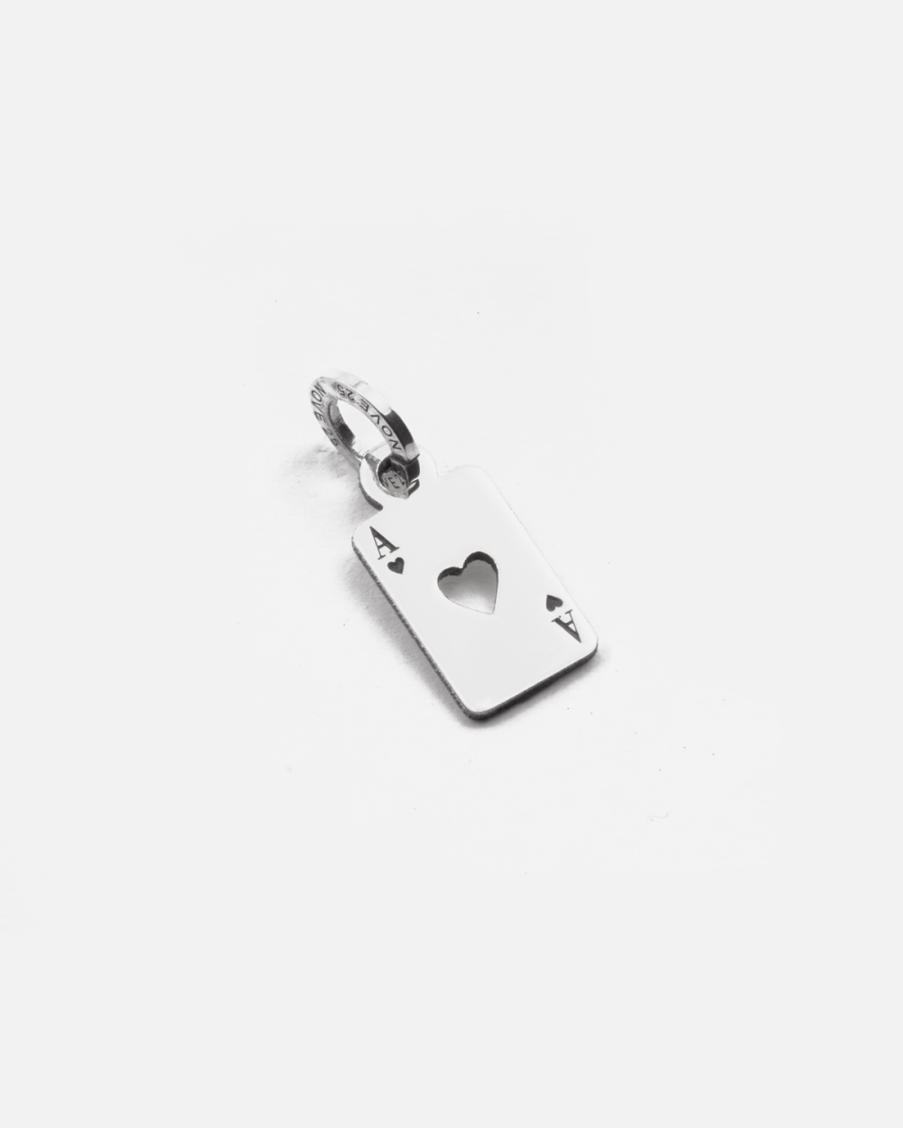 MINI CHARM PENDANT AS DE CŒUR EN ARGENT