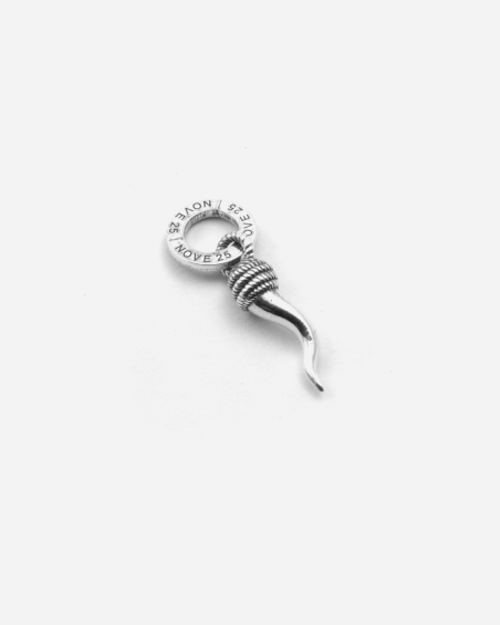 CIONDOLO MINI CHARM CORNINO CORDA IN ARGENTO