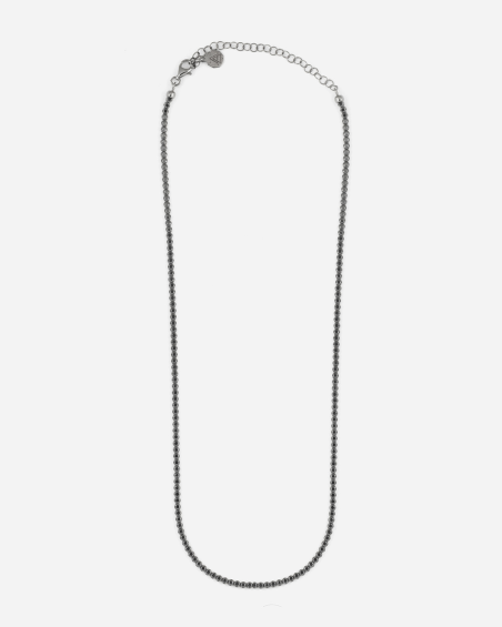 COLLIER TENNIS EN ARGENT AVEC BRILLANTS NOIRS