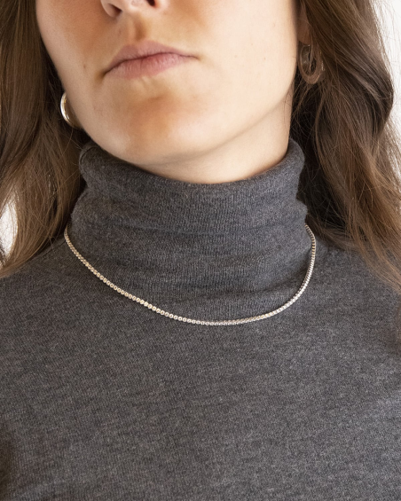 COLLAR TENNIS DE PLATA CON BRILLANTES BLANCOS