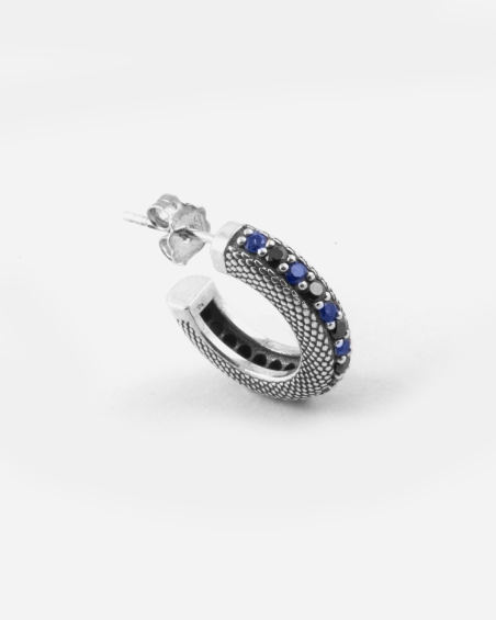 INTER X NOVE25 SCALED HOOP EARRING WITH NERAZZURRI BRILLIANTS