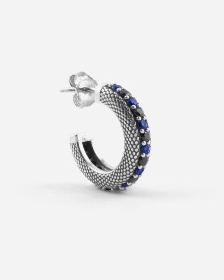 INTER X NOVE25 SCALED HOOP EARRING WITH NERAZZURRI BRILLIANTS