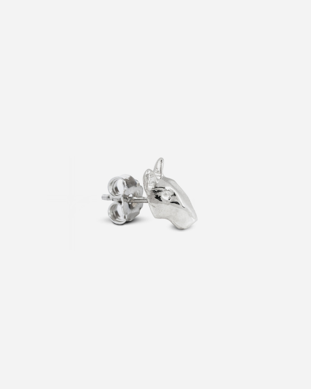 BULL TERRIER SINGLE EARRING / POLISHED SILVER