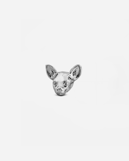 CHIHUAHUA SINGLE EARRING / POLISHED SILVER