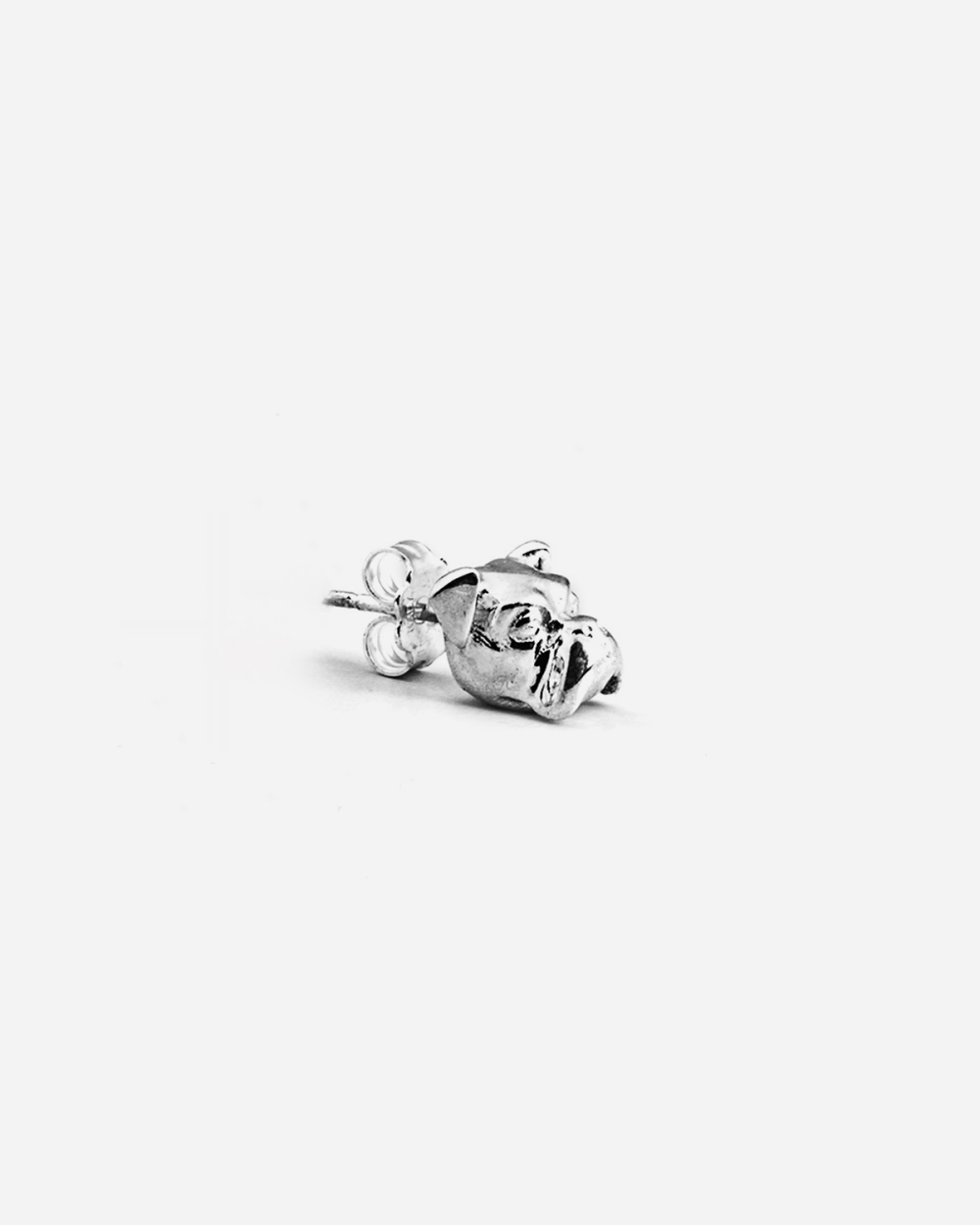 BOXER SINGLE EARRING / POLISHED SILVER