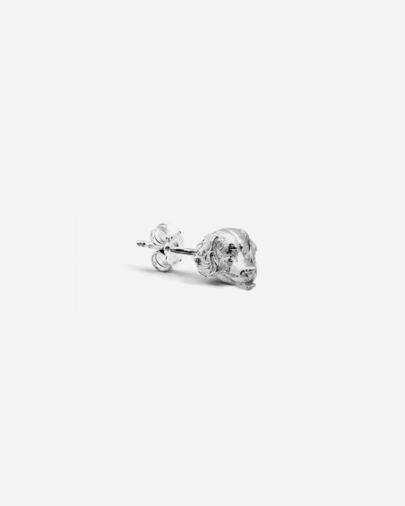 BERNESE MOUNTAIN DOG SINGLE EARRING / POLISHED SILVER