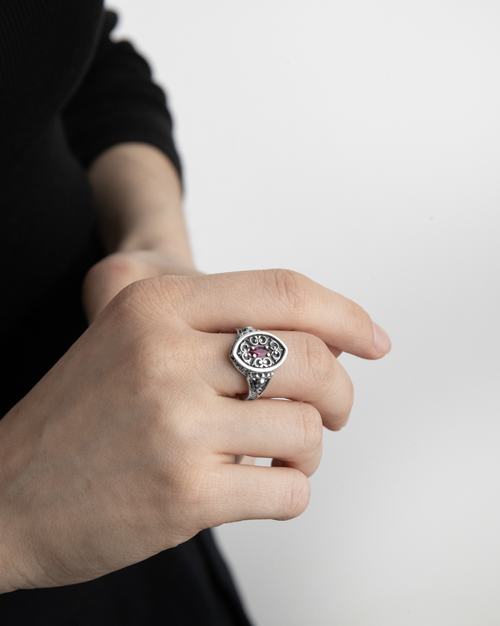 BONNIE DECORATED MARQUISE SIGNET RING...