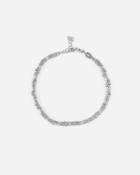 BRACELET MINI ANNEAUX DIAMANTÉS EN ARGENT