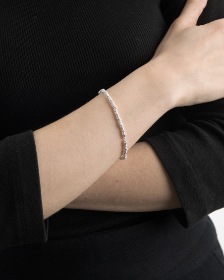 BRACCIALE ANELLINI DIAMANTATI IN ARGENTO