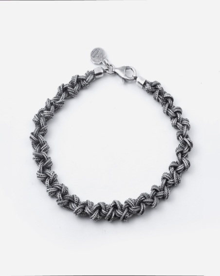 BRACELET TRESSAGE PETITS NŒUDS EN ARGENT