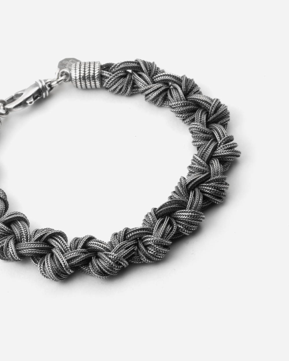 BRACELET TRESSAGE GRANDS NŒUDS EN ARGENT