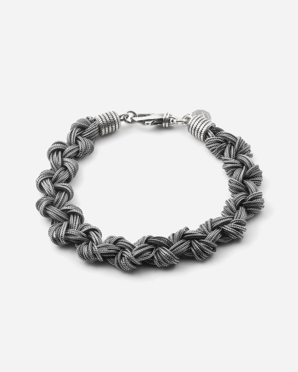 BRACELET TRESSAGE GRANDS NŒUDS EN ARGENT