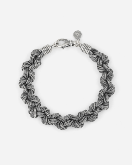 BRACELET TRESSAGE GRANDS NŒUDS EN ARGENT