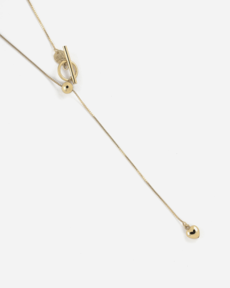 COLLANA CRAVATTINO CON T-BAR GOLDEN HEART BAR PLACCATA ORO