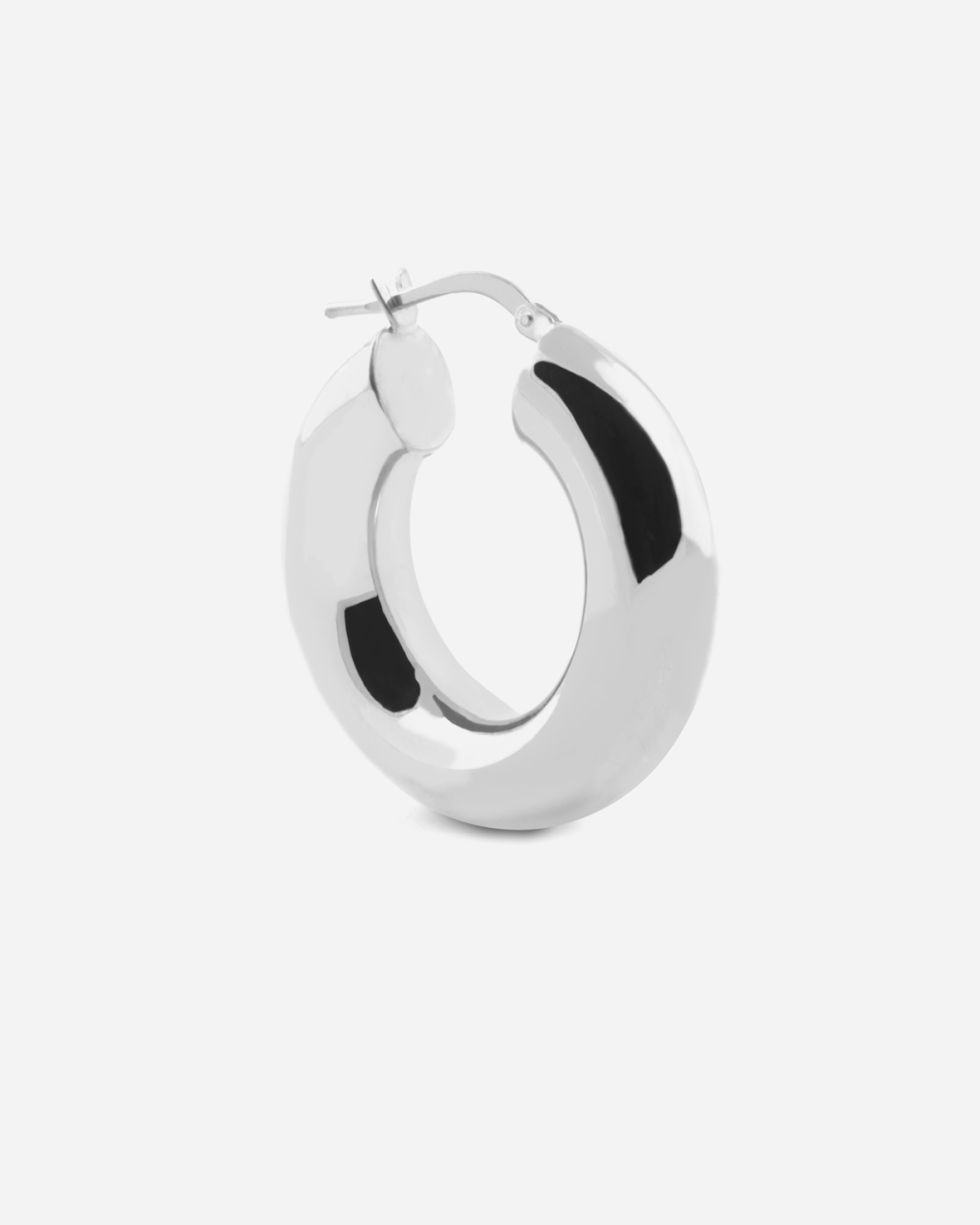 7 MM SILVER ROUNDED HOOP EARRING