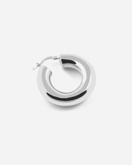 7 MM SILVER ROUNDED HOOP EARRING