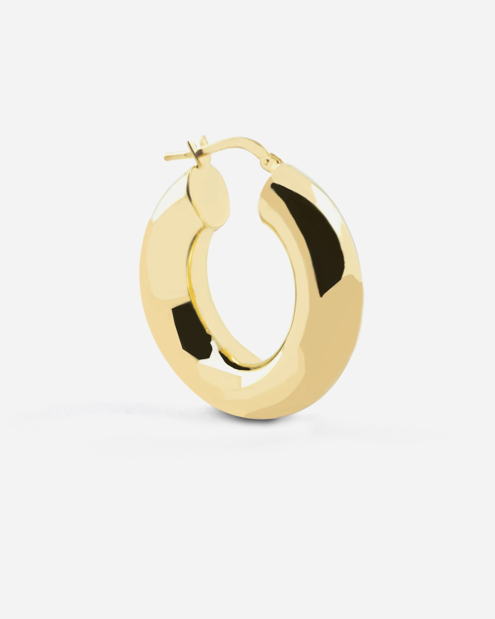 7 MM GOLD PLATED ROUNDED HOOP EARRING