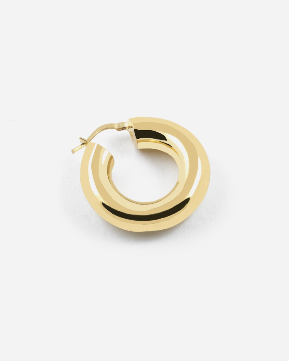 7 MM GOLD PLATED ROUNDED HOOP EARRING