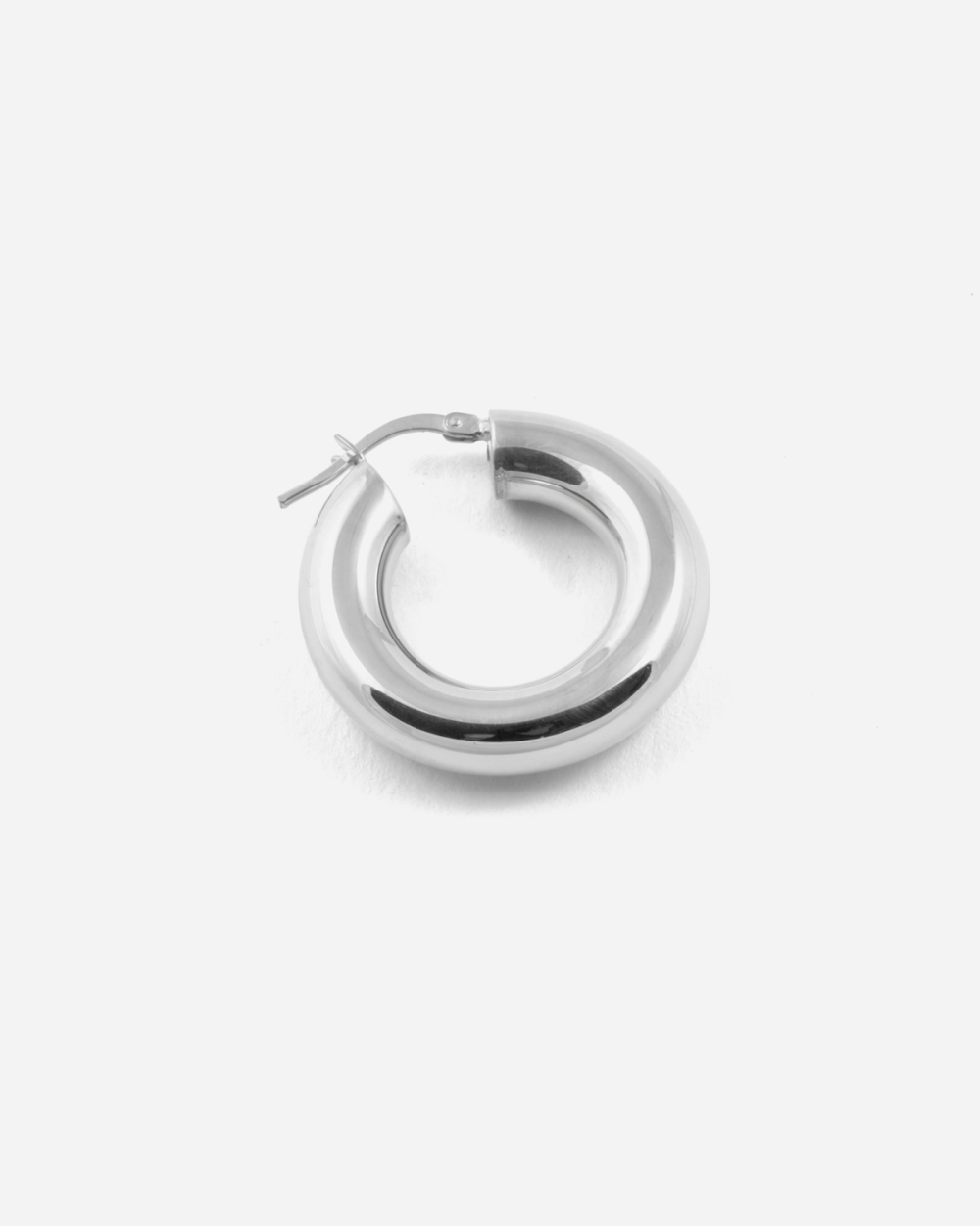 6 MM SILVER ROUNDED HOOP EARRING