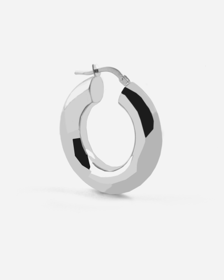 6 MM SILVER ROUNDED HOOP EARRING