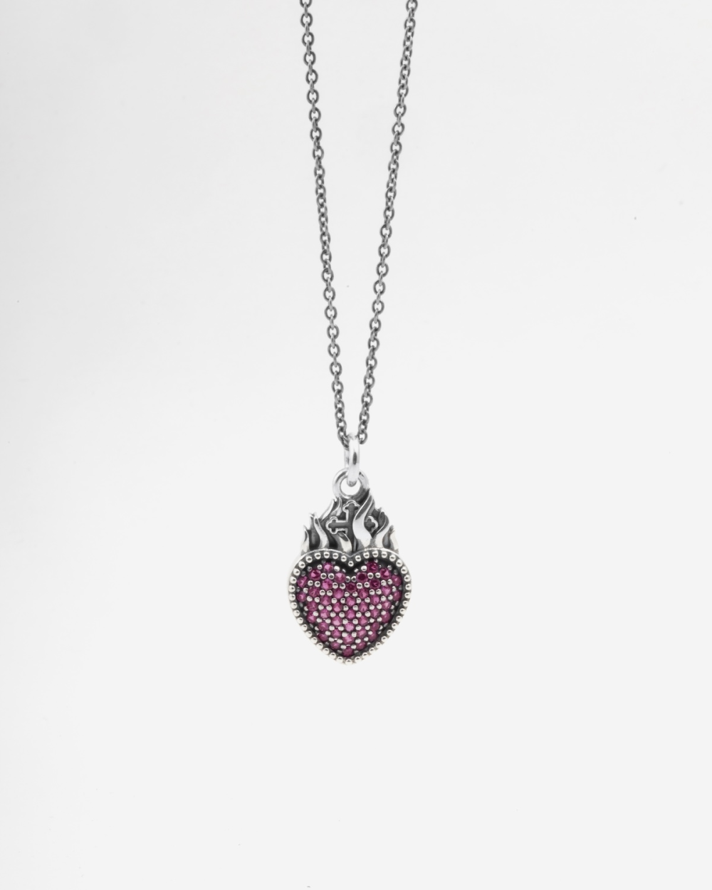 GLITTERING EX-VOTO HEART PENDANT WITH...