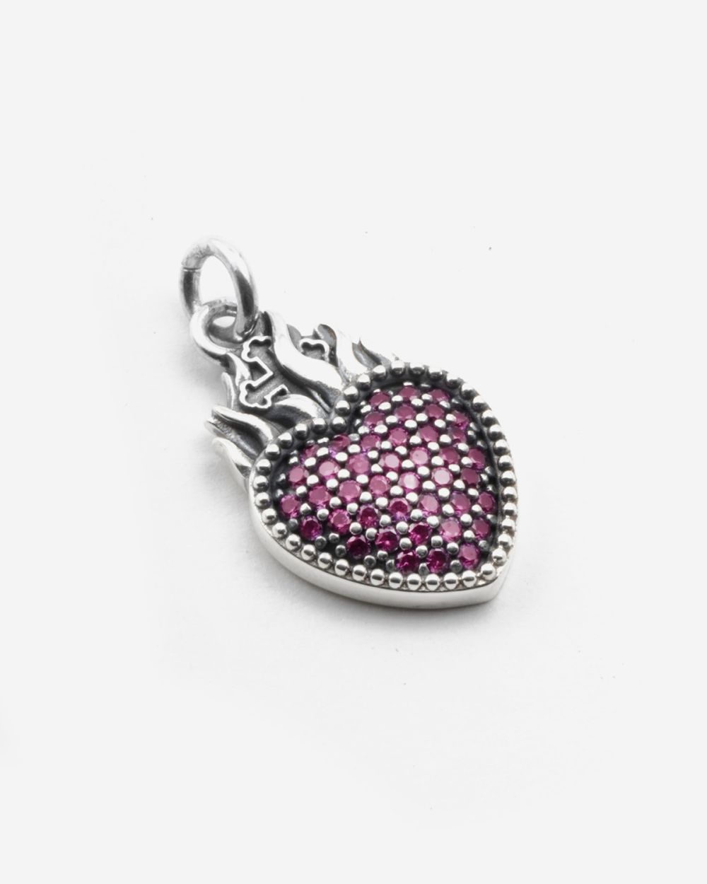 GLITTERING EX-VOTO HEART PENDANT WITH...