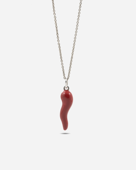 ANHÄNGER CHARM LUCKY HORN MIT ROTE EMAILLE