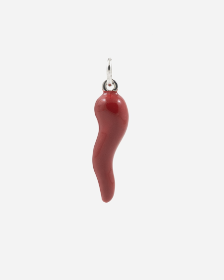 LUCKY HORN PENDANT WITH RED ENAMEL