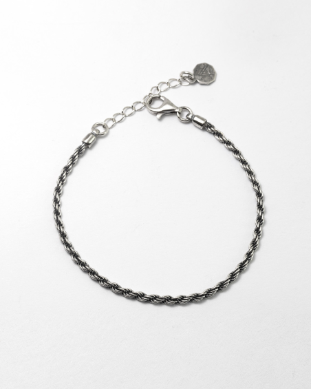 BRACCIALE CORDA IN ARGENTO 050