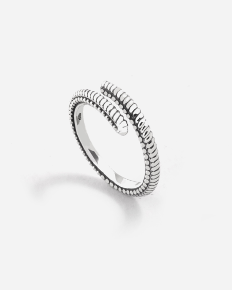 BAGUE ALLIANCE CONTRARIÉ ROPE SPIRAL EN ARGENT