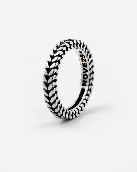 BAGUE ALLIANCE GOURMETTE EN ARGENT