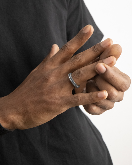 BAGUE ALLIANCE GOURMETTE EN ARGENT