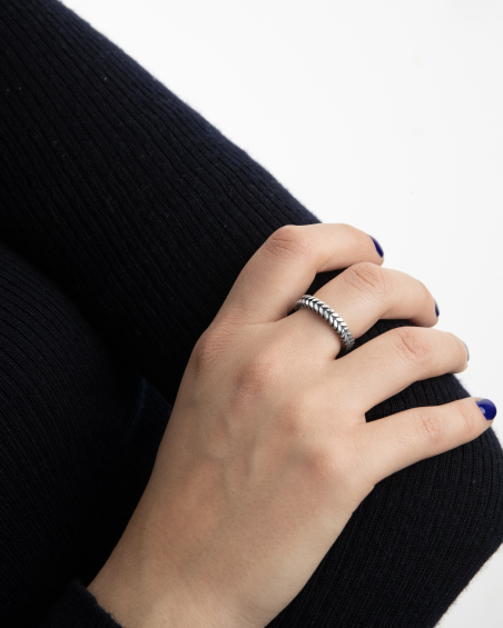 ANILLO ALIANZA GRUMETTE DE PLATA
