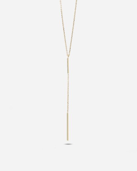 COLLAR CORBATÍN SILVER DOUBLE BAR PLATEADO ORO