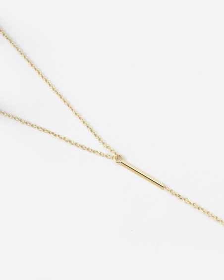 COLLAR CORBATÍN SILVER DOUBLE BAR PLATEADO ORO