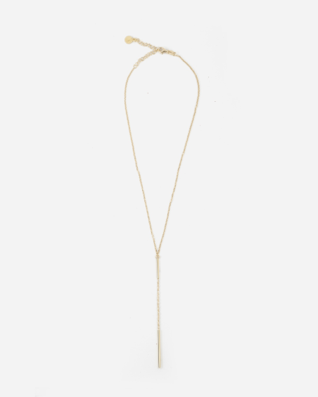 COLLAR CORBATÍN SILVER DOUBLE BAR PLATEADO ORO