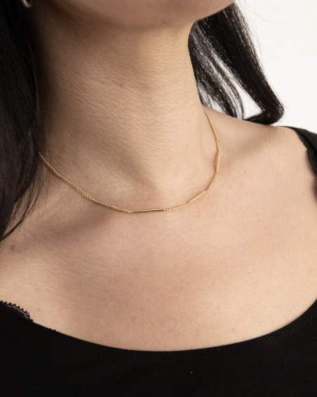 COLLIER GOLDEN BARS PLAQUÉ OR