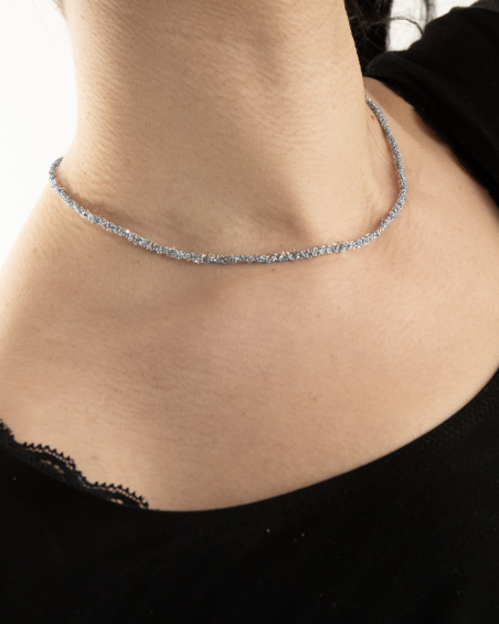 COLLIER CHAÎNE TRESSÉE EN ARGENT