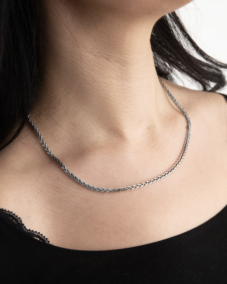 COLLIER TRESSE DIAMOND BRAID EN ARGENT
