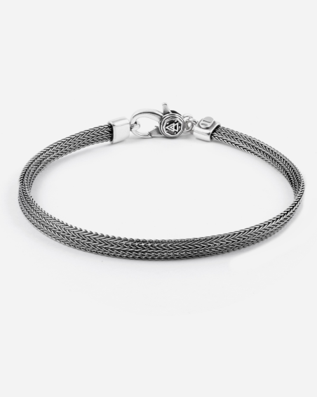 PULSERA CADENA DE SERPIENTE PLANA DE PLATA