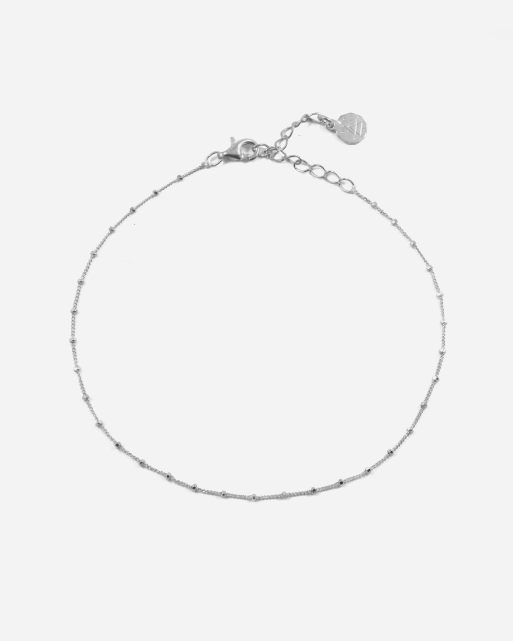 TOBILLERA BASIC WAVEY DE PLATA