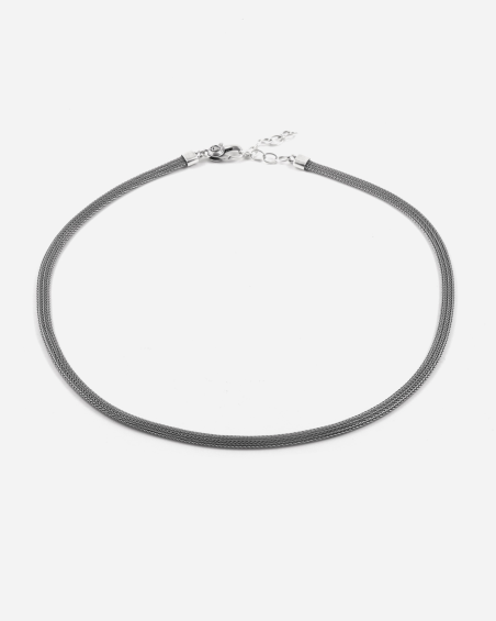 COLLIER CHAÎNE SERPENT PLATE EN ARGENT