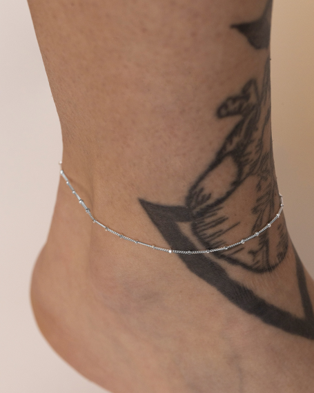 TOBILLERA BASIC WAVEY DE PLATA 2