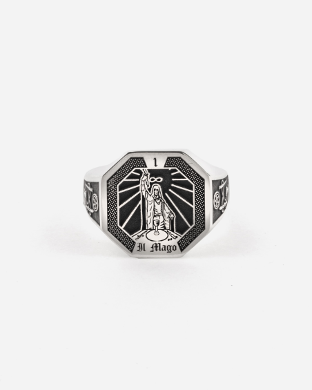THE MAGICIAN TAROT CARD SIGNET RING