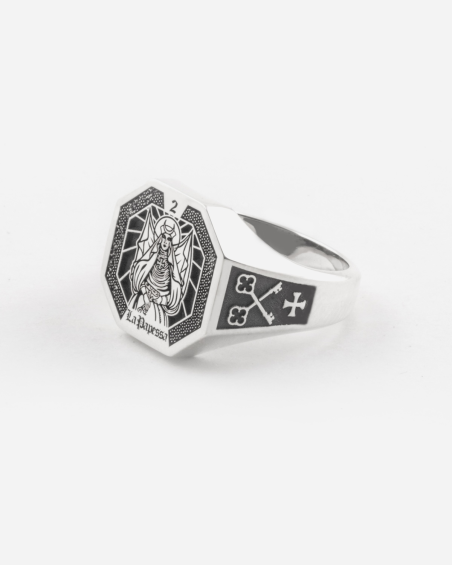 THE HIGH PRIESTESS TAROT CARD SIGNET RING